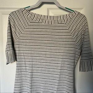 Soft grey and white striped top